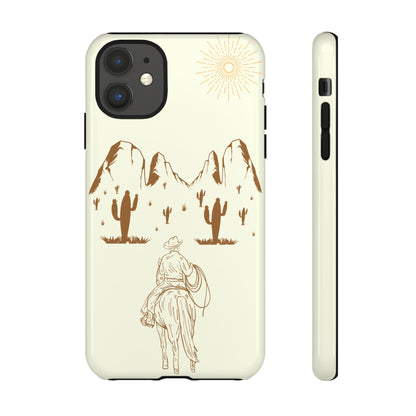 iPHONE Cowboy Riding into the Sunset Tough Phone Case