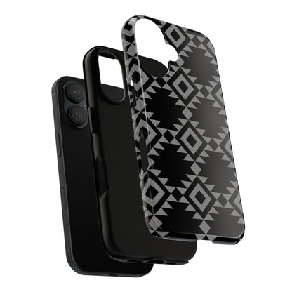 iPHONE Tribal Pattern Black and Grey Tough Phone Case | MADE FOR HIM AND HER