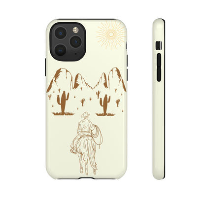 iPHONE Cowboy Riding into the Sunset Tough Phone Case