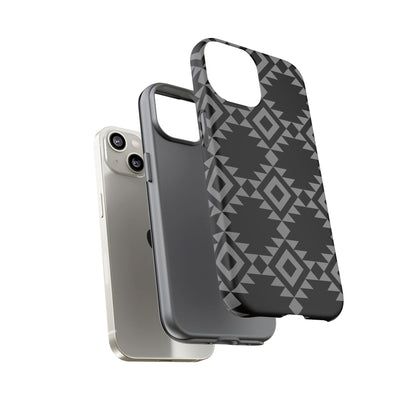 iPHONE Tribal Pattern Black and Grey Tough Phone Case | MADE FOR HIM AND HER