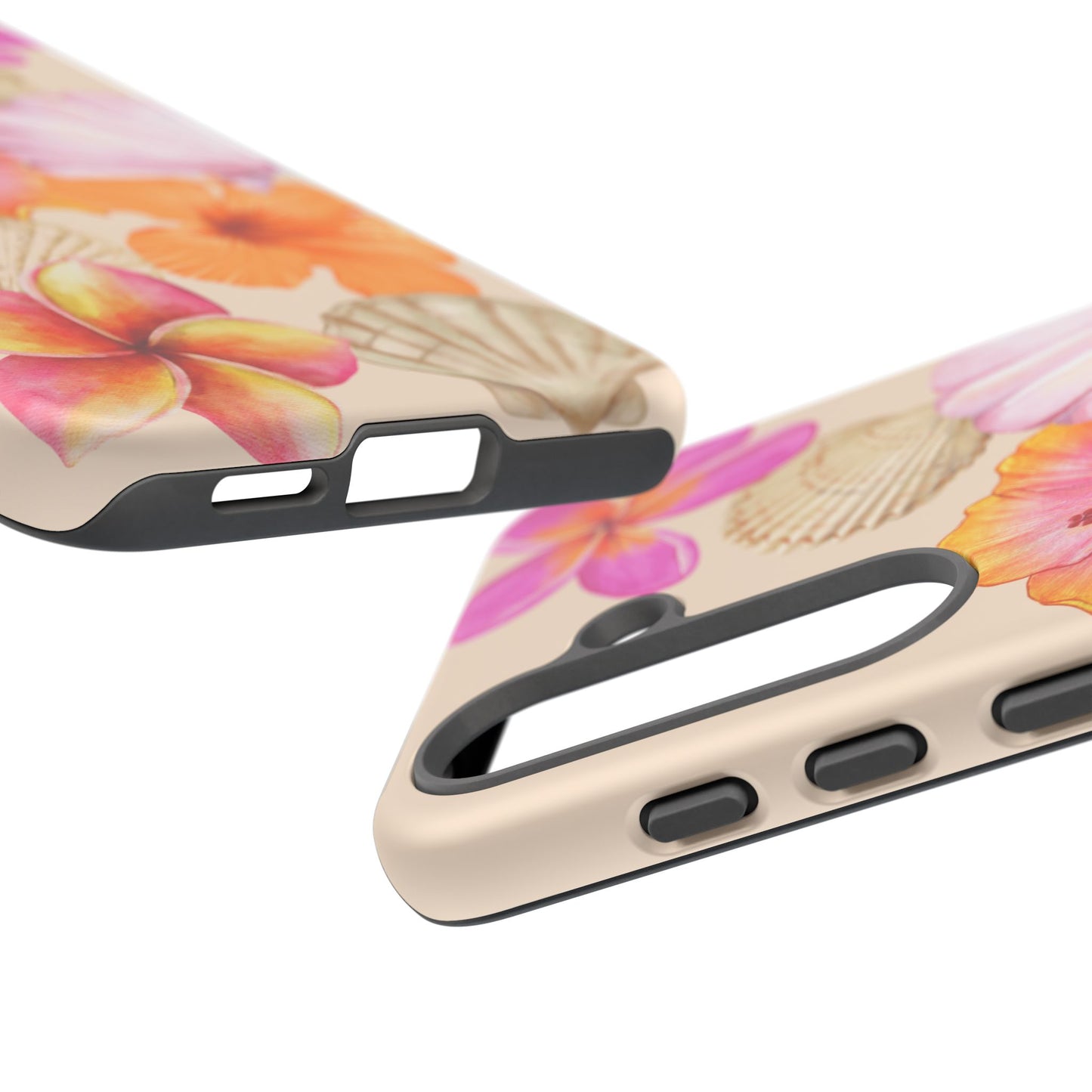 SAMSUNG Tropical Floral and Seashell Tough Phone Case l Vibrant Summer Accessory, Durable Tough Case for All Occasions