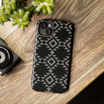 iPHONE Tribal Pattern Black and Grey Tough Phone Case | MADE FOR HIM AND HER
