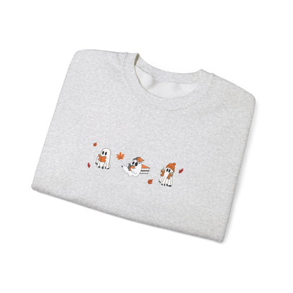 Cute Ghosts with Books Cozy Unisex Crewneck Sweatshirt l Perfect for Holidays, Casual Wear, Gifts, Winter, Relaxed Style