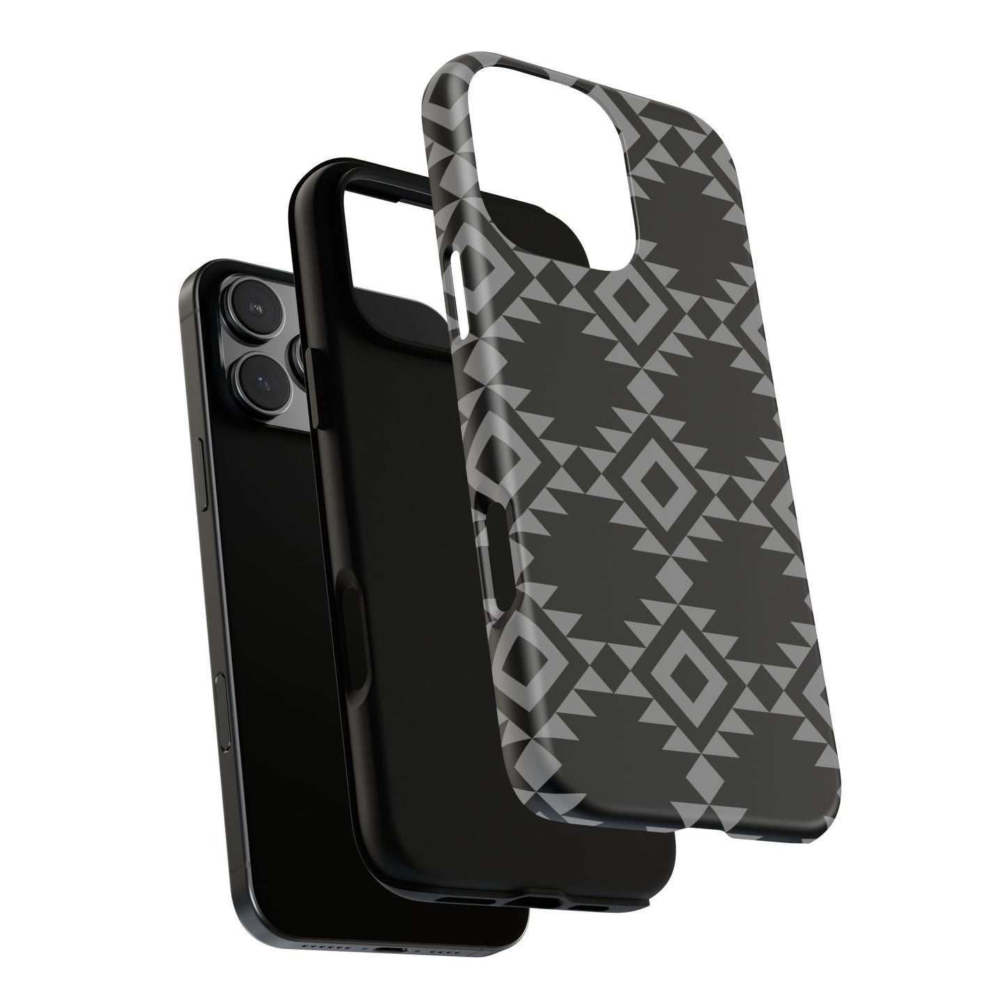 iPHONE Tribal Pattern Black and Grey Tough Phone Case | MADE FOR HIM AND HER
