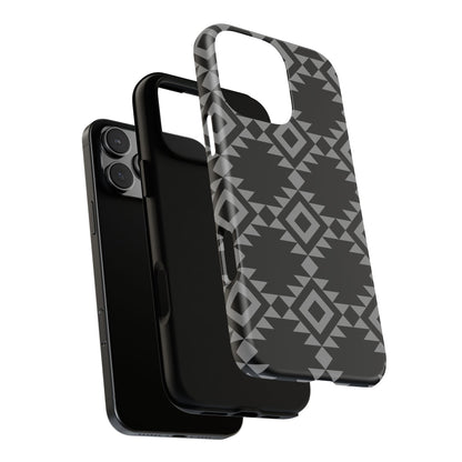 iPHONE Tribal Pattern Black and Grey Tough Phone Case | MADE FOR HIM AND HER