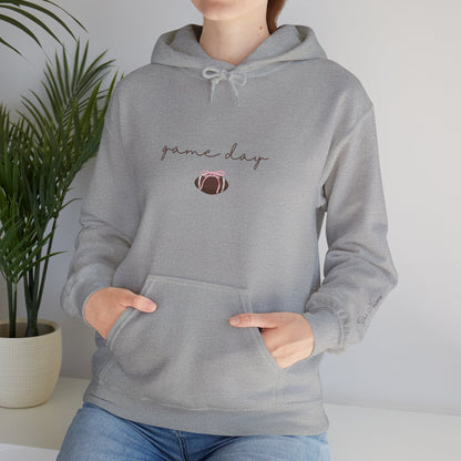 CUSTOMIZABLE "Game Day" Cozy Football Graphic Hoodie - Perfect for Game Day, Casual Wear, Gift for Sports Fans, Unisex Sweatshirt