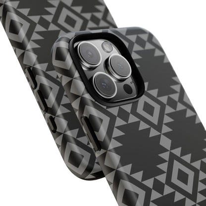 iPHONE Tribal Pattern Black and Grey Tough Phone Case | MADE FOR HIM AND HER