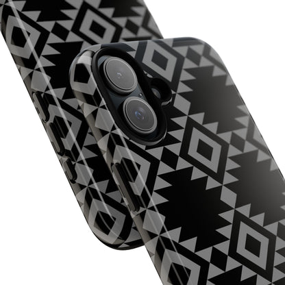 iPHONE Tribal Pattern Black and Grey Tough Phone Case | MADE FOR HIM AND HER
