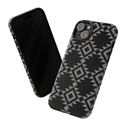 iPHONE Tribal Pattern Black and Grey Tough Phone Case | MADE FOR HIM AND HER