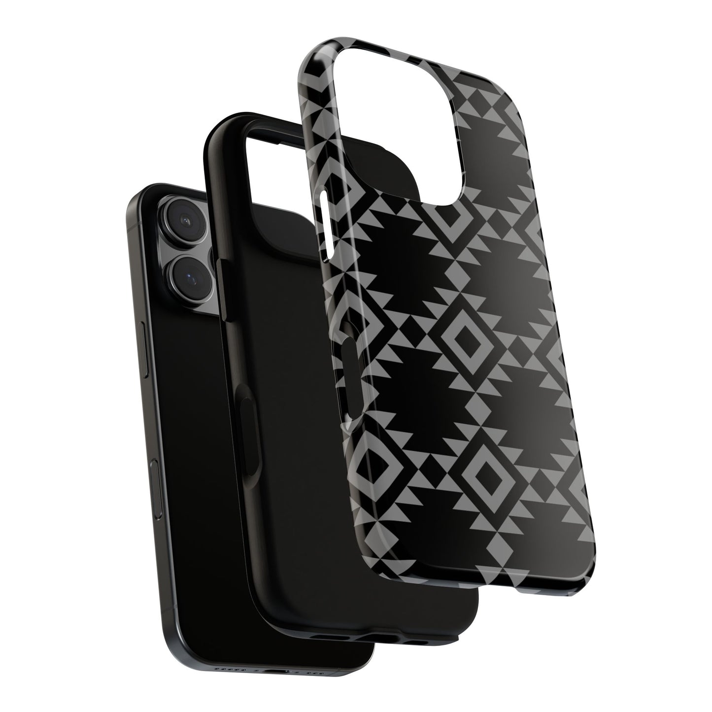 iPHONE Tribal Pattern Black and Grey Tough Phone Case | MADE FOR HIM AND HER