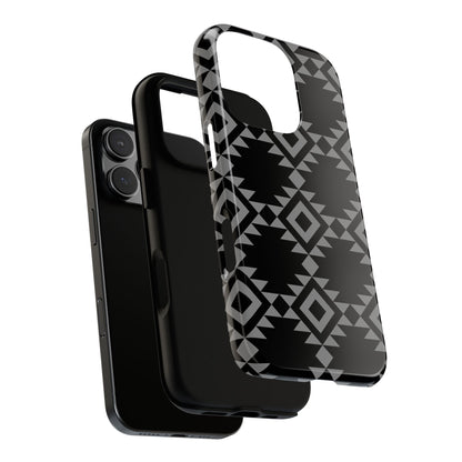 iPHONE Tribal Pattern Black and Grey Tough Phone Case | MADE FOR HIM AND HER
