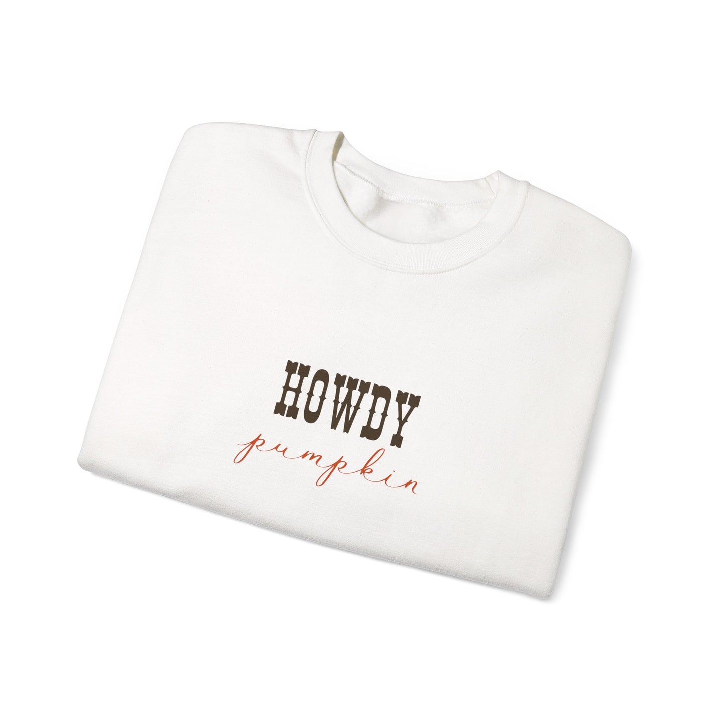 Howdy Pumpkin Crewneck Sweatshirt, Unisex Fall Sweatshirt, Cozy Autumn Apparel, Thanksgiving Gift, Casual Layer