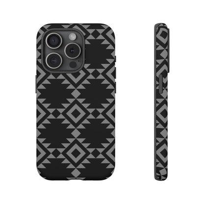 iPHONE Tribal Pattern Black and Grey Tough Phone Case | MADE FOR HIM AND HER