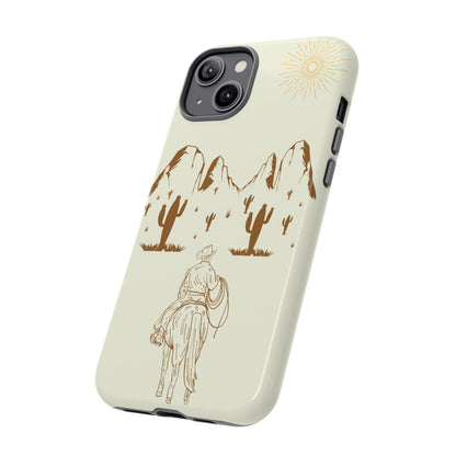 iPHONE Cowboy Riding into the Sunset Tough Phone Case