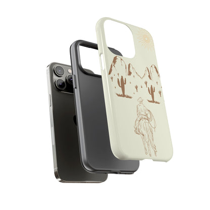 iPHONE Cowboy Riding into the Sunset Tough Phone Case