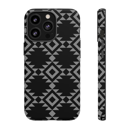 iPHONE Tribal Pattern Black and Grey Tough Phone Case | MADE FOR HIM AND HER
