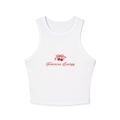Feminine Energy Micro Rib Racer Tank Top - Women's Casual Apparel