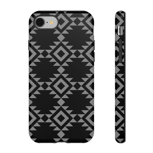 iPHONE Tribal Pattern Black and Grey Tough Phone Case | MADE FOR HIM AND HER