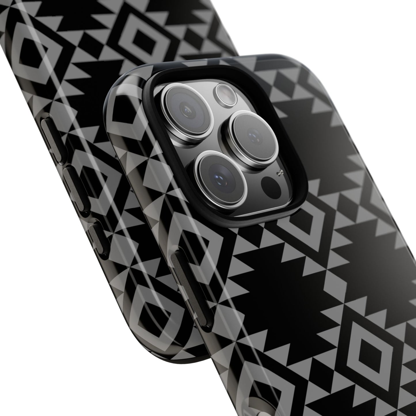 iPHONE Tribal Pattern Black and Grey Tough Phone Case | MADE FOR HIM AND HER