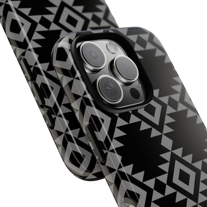 iPHONE Tribal Pattern Black and Grey Tough Phone Case | MADE FOR HIM AND HER