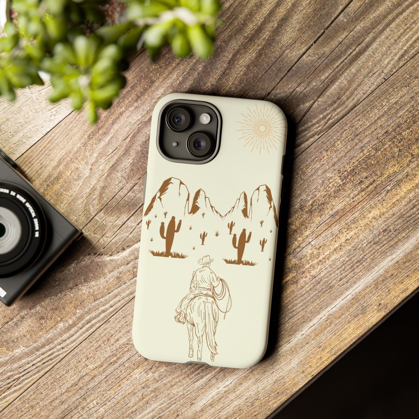 iPHONE Cowboy Riding into the Sunset Tough Phone Case