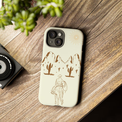 iPHONE Cowboy Riding into the Sunset Tough Phone Case