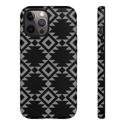 iPHONE Tribal Pattern Black and Grey Tough Phone Case | MADE FOR HIM AND HER