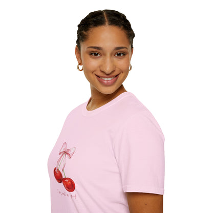 Cute Cherry Graphic T-Shirt - "I’m Just a Girl"