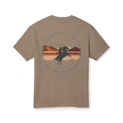 Bohemian Cowboy Graphic Tee - Unisex Heavyweight Cotton T-Shirt