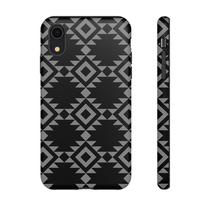 iPHONE Tribal Pattern Black and Grey Tough Phone Case | MADE FOR HIM AND HER