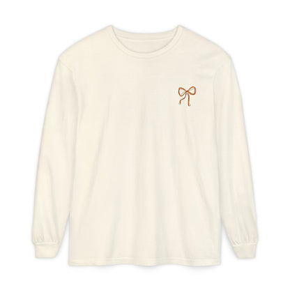 Fall Pumpkin Season Long Sleeve Tee - Unisex Garment-Dyed T-Shirt, Autumn Outfit, Harvest Celebration