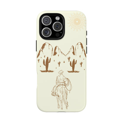 iPHONE Cowboy Riding into the Sunset Tough Phone Case