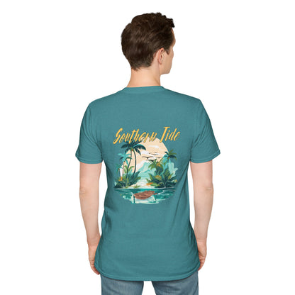 "Southern Tide" Tropical T-Shirt l Unisex Softstyle Tee, Summer Apparel