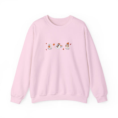 Cute Ghosts with Books Cozy Unisex Crewneck Sweatshirt l Perfect for Holidays, Casual Wear, Gifts, Winter, Relaxed Style