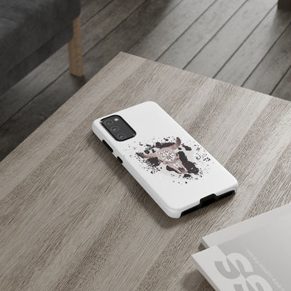 SAMSUNG Bull Skull with Cow Print Tough Phone Case l Gift for Him, Western Style