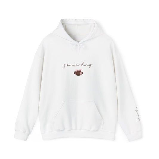 CUSTOMIZABLE "Game Day" Cozy Football Graphic Hoodie - Perfect for Game Day, Casual Wear, Gift for Sports Fans, Unisex Sweatshirt
