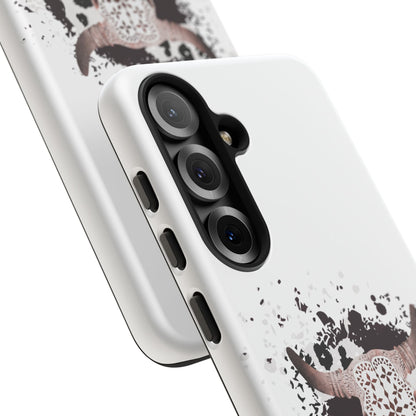SAMSUNG Bull Skull with Cow Print Tough Phone Case l Gift for Him, Western Style