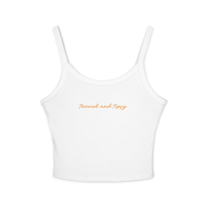 "Tanned and Tipsy" Trendy Women's Spaghetti Strap Tank Top - Summer Essential