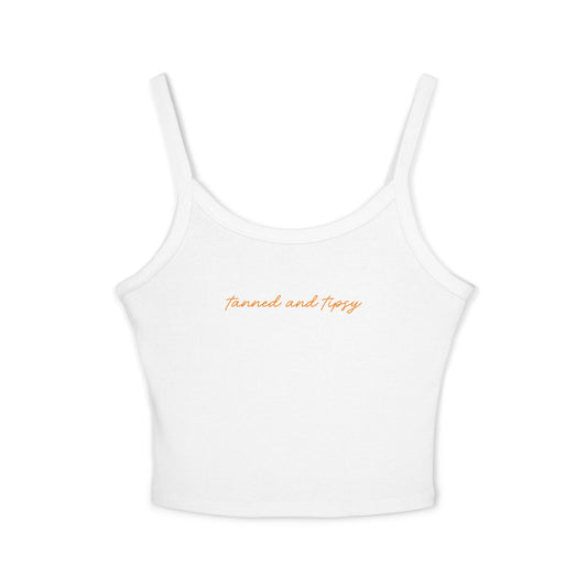 "Tanned and Tipsy" Trendy Women's Spaghetti Strap Tank Top - Summer Essential