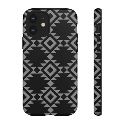 iPHONE Tribal Pattern Black and Grey Tough Phone Case | MADE FOR HIM AND HER