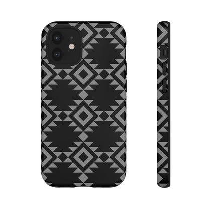 iPHONE Tribal Pattern Black and Grey Tough Phone Case | MADE FOR HIM AND HER