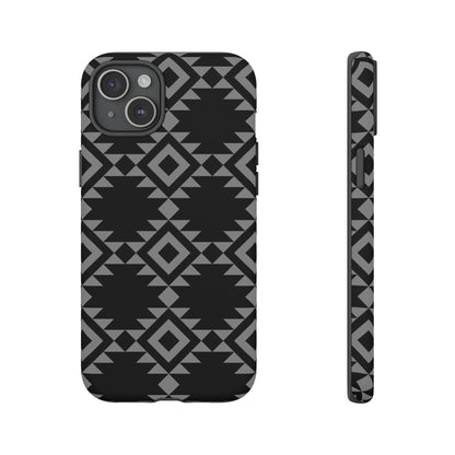 iPHONE Tribal Pattern Black and Grey Tough Phone Case | MADE FOR HIM AND HER