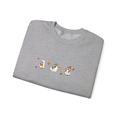 Cute Ghosts with Books Cozy Unisex Crewneck Sweatshirt l Perfect for Holidays, Casual Wear, Gifts, Winter, Relaxed Style
