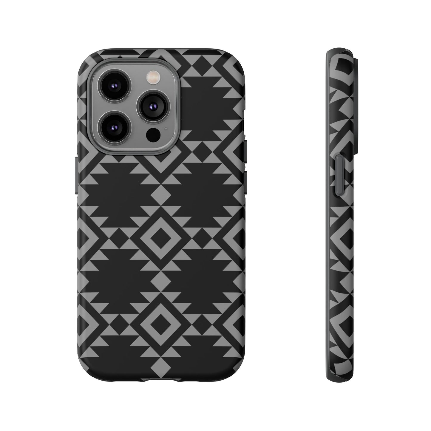 iPHONE Tribal Pattern Black and Grey Tough Phone Case | MADE FOR HIM AND HER