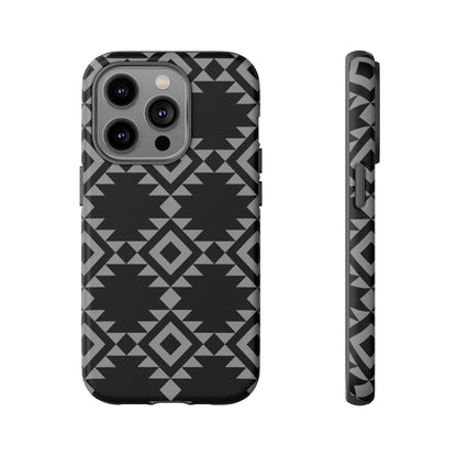 iPHONE Tribal Pattern Black and Grey Tough Phone Case | MADE FOR HIM AND HER