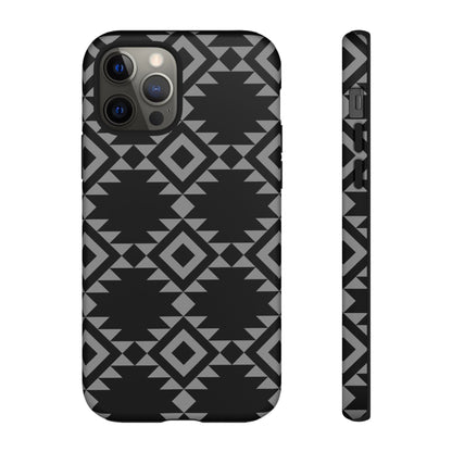 iPHONE Tribal Pattern Black and Grey Tough Phone Case | MADE FOR HIM AND HER