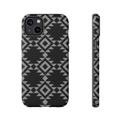 iPHONE Tribal Pattern Black and Grey Tough Phone Case | MADE FOR HIM AND HER