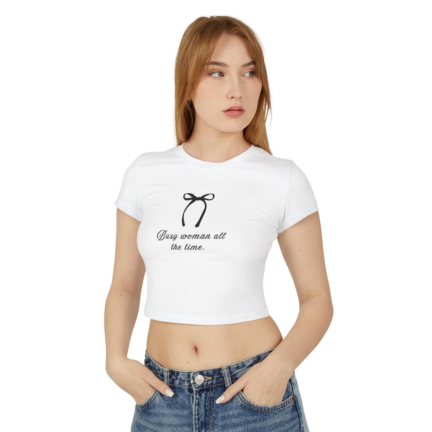 Busy Woman Baby Tee - Stylish Women's Cropped T-Shirt for Everyday Wear