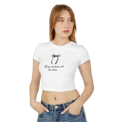 Busy Woman Baby Tee - Stylish Women's Cropped T-Shirt for Everyday Wear