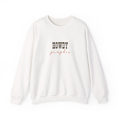 Howdy Pumpkin Crewneck Sweatshirt, Unisex Fall Sweatshirt, Cozy Autumn Apparel, Thanksgiving Gift, Casual Layer